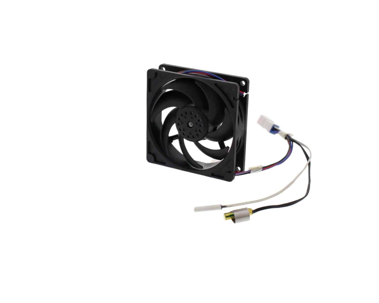 W11033168 - Genuine OEM Whirlpool Refrigerator Evaporator Fan Motor with Wire Harness